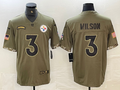 Men's Pittsburgh Steelers Russell Wilson #3 Olive 2022 Salute To Service Limited Jersey1