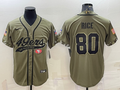 Men's San Francisco 49ers Jerry Rice #80 Olive 2022 Salute To Service Retired Player Limited Jersey1 Joint Edition