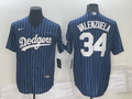 Men's Los Angeles Dodgers Fernando Valenzuela #34 Blue Fashion Baseball Jersey1