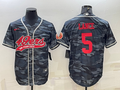 Men's San Francisco 49ers Trey Lance #5 Grey Camouflage Game Jersey1 Joint Edition