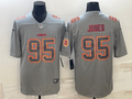 Men's Kansas City Chiefs Chris Jones #95 Grey Game Jersey1