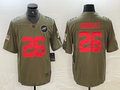Men's Philadelphia Eagles Saquon Barkley #26 Olive Game Jersey1