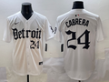 Men's Detroit Tigers Miguel Cabrera #24 White Game Jersey