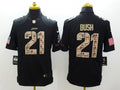 Men's Detroit Lions Reggie Bush #21 Black Game Jersey1
