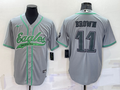 Men's Philadelphia Eagles A.J. Brown #11 Gray Game Jersey1 Joint Edition