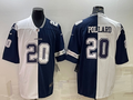 Men's Dallas Cowboys Tony Pollard #20 White/Navy Game Jersey1 Joint Edition