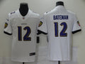 Men's Baltimore Ravens Rashod Bateman #12 White Game Jersey1