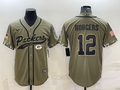 Men's Green Bay Packers Aaron Rodgers #12 Olive 2022 Salute To Service Limited Jersey1 Joint Edition
