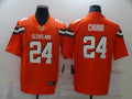 Men's Cleveland Browns Nick Chubb #24 Orange Game Jersey1