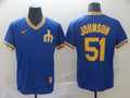 Men's Seattle Mariners Randy Johnson #51 Blue Replica Baseball Jersey1
