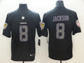 Men's Baltimore Ravens Lamar Jackson #8 Black Authentic Player Game Jersey1