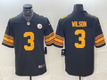 Men's Pittsburgh Steelers Russell Wilson #3 Black Alternate Game Jersey1