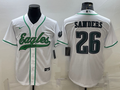 Men's Philadelphia Eagles Miles Sanders #26 White Game Jersey1 Joint Edition