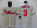 Men's Philadelphia Phillies Bryce Harper #3 Beige Replica Baseball Jersey