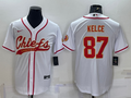 Men's Kansas City Chiefs Travis Kelce #87 White Game Jersey1 Joint Edition