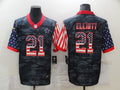 Men's Dallas Cowboys Ezekiel Elliott #21 Gray Camouflage Game Player Jersey1