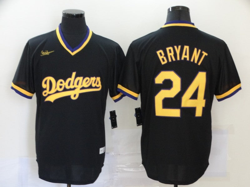 Men's Los Angeles Dodgers Kobe Bryant #24 Black Stitched Jersey1
