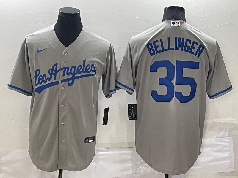 Men's Los Angeles Dodgers Cody Bellinger #35 Gray Stitched Jersey1
