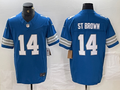Men's Detroit Lions Amon-Ra St. Brown #14 Blue Vapor F.U.S.E. Limited Jersey1