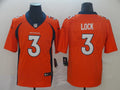 Men's Denver Broncos Drew Lock #3 Orange Game Jersey1