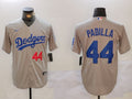 Men's Los Angeles Dodgers Vicente Padilla #44 Gray Replica Player Jersey