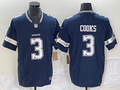 Men's Dallas Cowboys Brandin Cooks #3 Navy Game Jersey1