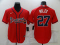 Men's Atlanta Braves Austin Riley #27 Red Replica Player Jersey1
