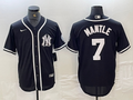 Men's New York Yankees Mickey Mantle #7 Black Limited Jersey1