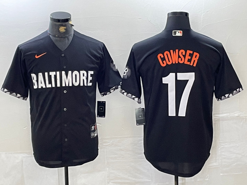 Men's Baltimore Orioles Colton Cowser #17 Black City Connect Replica Player Jersey1
