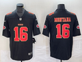 Men's San Francisco 49ers Joe Montana #16 Black Fashion Game Jersey1