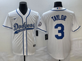 Men's Los Angeles Dodgers Chris Taylor #3 White Player Jersey1 Joint Edition