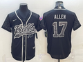 Men's Buffalo Bills Josh Allen #17 Black RFLCTV Limited Jersey1 Joint Edition