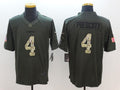 Men's Dallas Cowboys Dak Prescott #4 Army Green Game Jersey1