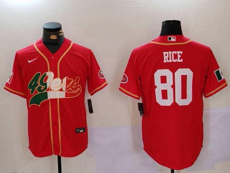 Men's San Francisco 49ers Jerry Rice #80 Scarlet Game Jersey1