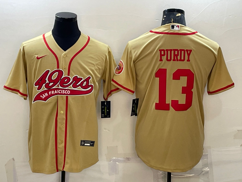 Men's San Francisco 49ers Brock Purdy #13 Gold Game Jersey1 Joint Edition