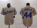 Men's Los Angeles Dodgers Vicente Padilla #44 Gray Game Jersey