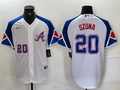 Men's Atlanta Braves Marcell Ozuna #20 White City Connect Limited Player Jersey1