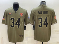 Men's Chicago Bears Walter Payton #34 Olive 2022 Salute To Service Limited Jersey1