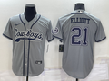 Men's Dallas Cowboys Ezekiel Elliott #21 Gray Game Jersey1 Joint Edition