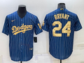 Men's Los Angeles Dodgers Kobe Bryant #24 Blue Stitched Jersey1
