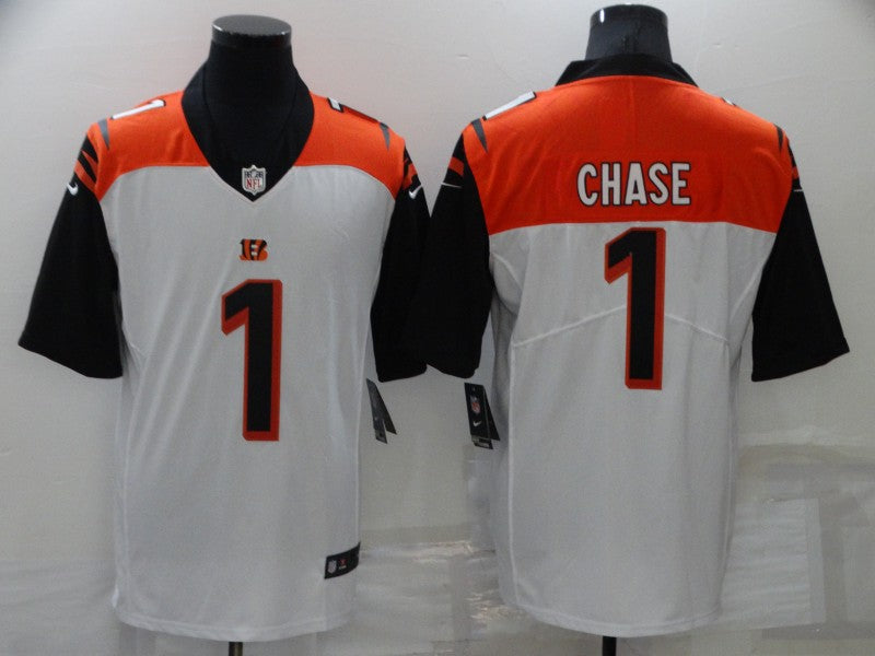 Men's Cincinnati Bengals Ja'Marr Chase #1 Orange/White Game Jersey1