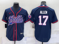 Men's Buffalo Bills Josh Allen #17 Navy Game Jersey1 Joint Edition