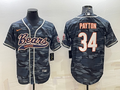 Men's Chicago Bears Walter Payton #34 Grey Camouflage Player Jersey1 Joint Edition