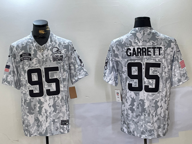 Men's Cleveland Browns Myles Garrett #95 Arctic Camo 2024 Salute to Service Limited Jersey1