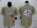 Men's Los Angeles Dodgers Jackie Robinson #42 Gold Replica Baseball Jersey1