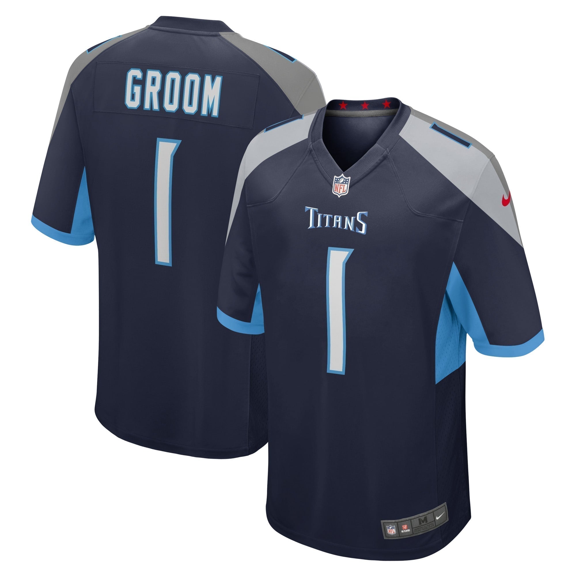 Number 1 Groom Tennessee Titans Nike Game Jersey - Navy