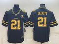 Men's Dallas Cowboys Ezekiel Elliott #21 Black Color Rush Legend Player Jersey1