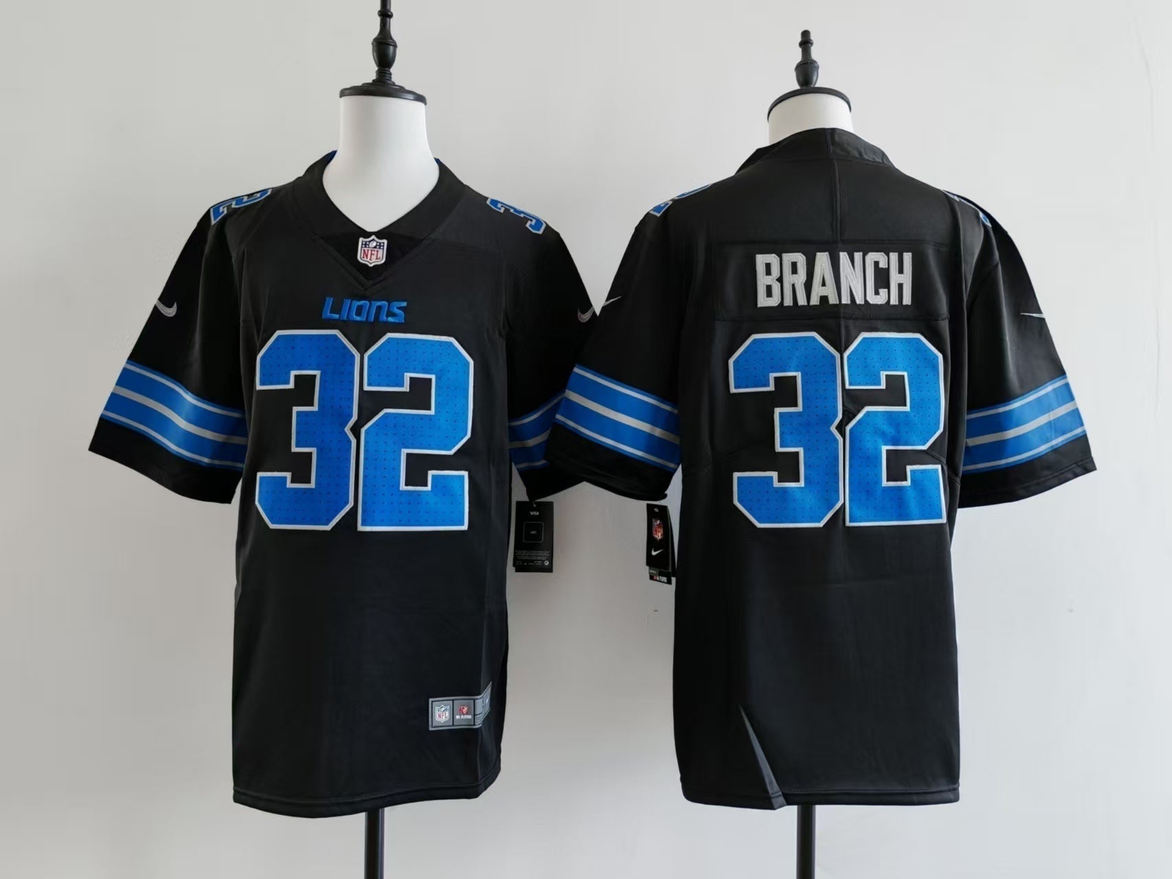 Men's Detroit Lions Brian Branch Jersey -  Black