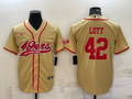 Men's San Francisco 49ers Ronnie Lott #42 Gold Game Jersey1 Joint Edition