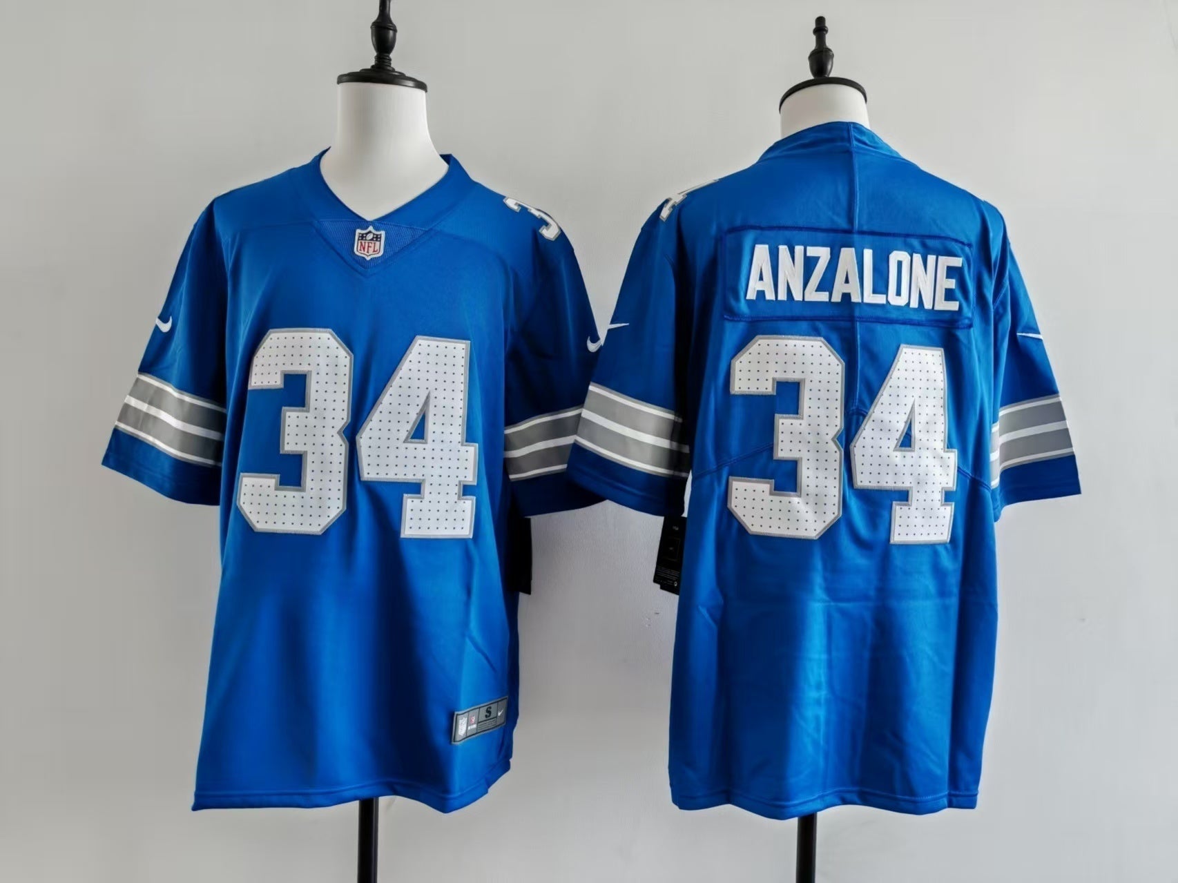 Men's Detroit Alex Anzalone Bates Jersey -  Blue